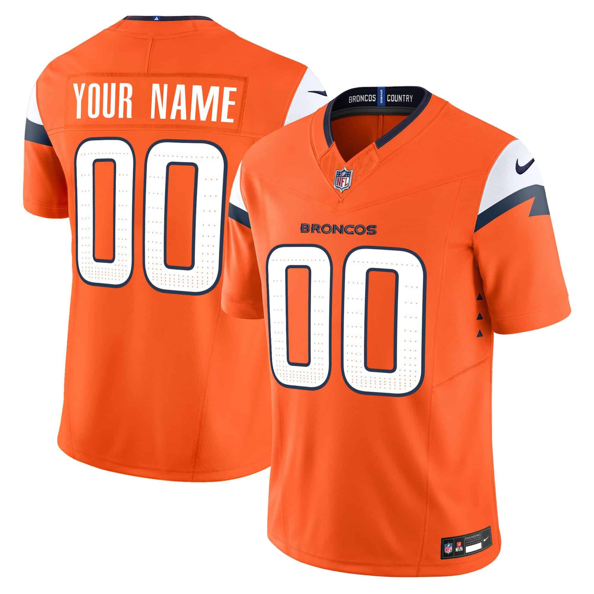 Men Denver Broncos Orange 2024 Nike Vapor Limited Custom NFL Jersey